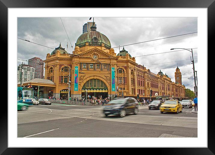 Flinders Street Station Melbourne Framed Mounted Print by Matthew Burniston