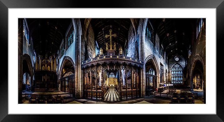Newcastle Cathedral Panorama 2 Framed Mounted Print by John Shahabeddin