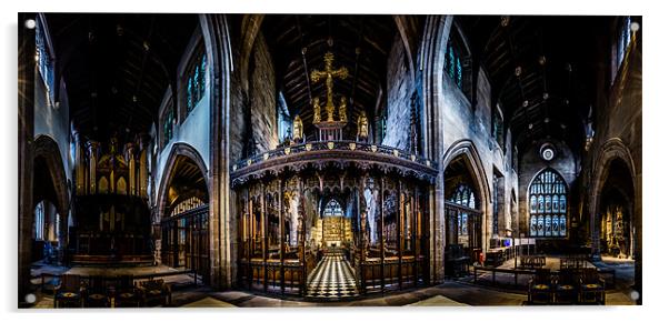 Newcastle Cathedral Panorama 2 Acrylic by John Shahabeddin