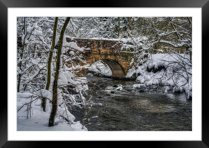 Snow Bridge Framed Mounted Print by Ian Mitchell