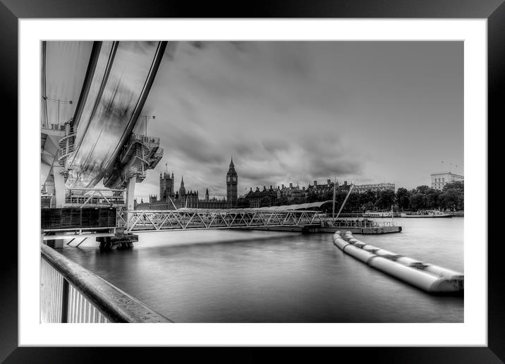 Big Ben and the houses of Parliament  bw Framed Mounted Print by David French