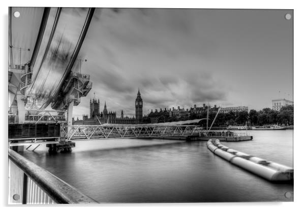 Big Ben and the houses of Parliament  bw Acrylic by David French