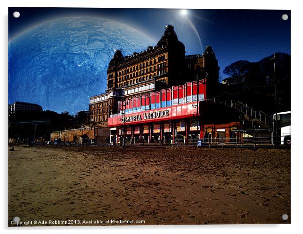 Surreal Grand Hotel Scarborough Acrylic by Ade Robbins