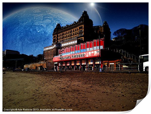 Surreal Grand Hotel Scarborough Print by Ade Robbins