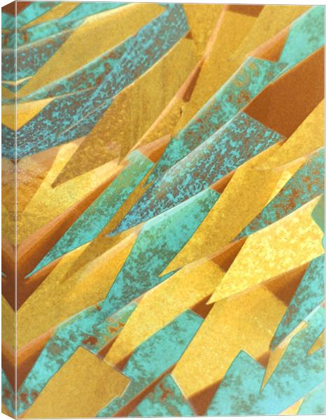 turquoise and gold (abstract) Canvas Print by Heather Newton