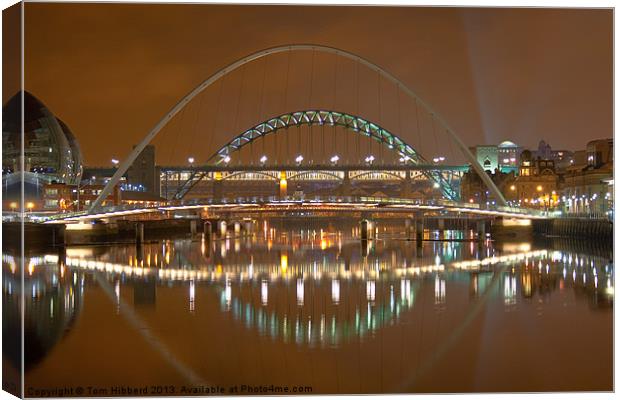 Tyne Bridges, Newcastle Upon Tyne Canvas Print by Tom Hibberd