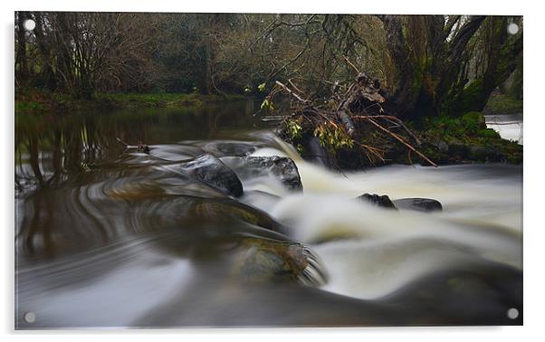 Dartmoor: The River Teign Acrylic by Rob Parsons