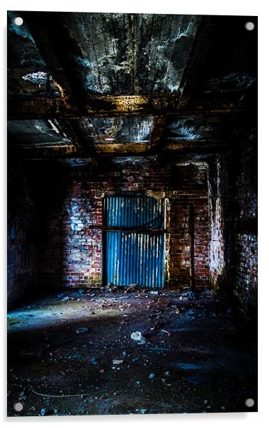 Derelict Factory Door 2 Acrylic by John Shahabeddin