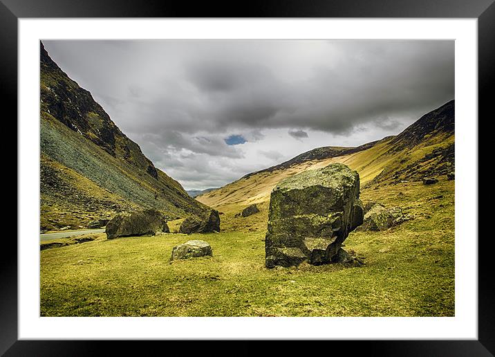 Stones at Honister Pass Framed Mounted Print by Aran Smithson