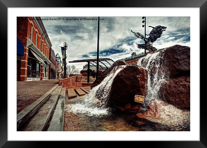 Old Town Square Fountain Framed Mounted Print by Julieanna Davis