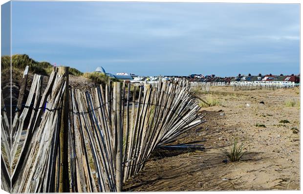 Beach Fence Canvas Print by James  Hare