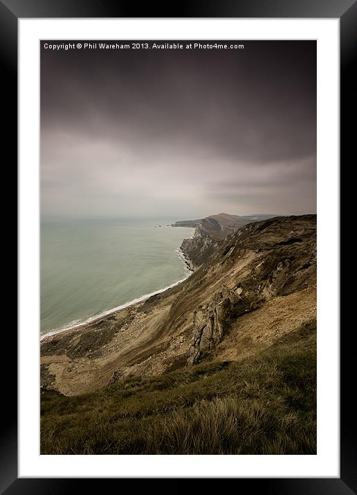 Worbarrow Cliffs Framed Mounted Print by Phil Wareham