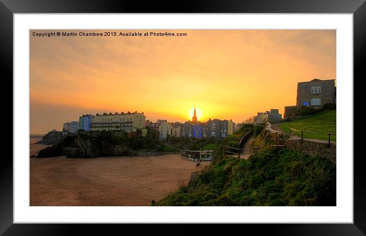 Sun Going Down Over Tenby Framed Mounted Print by Martin Chambers