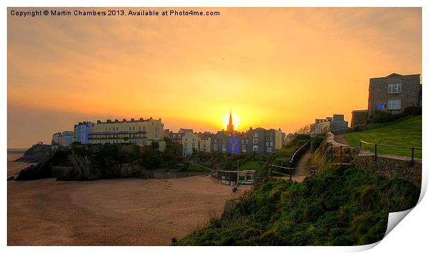 Sun Going Down Over Tenby Print by Martin Chambers