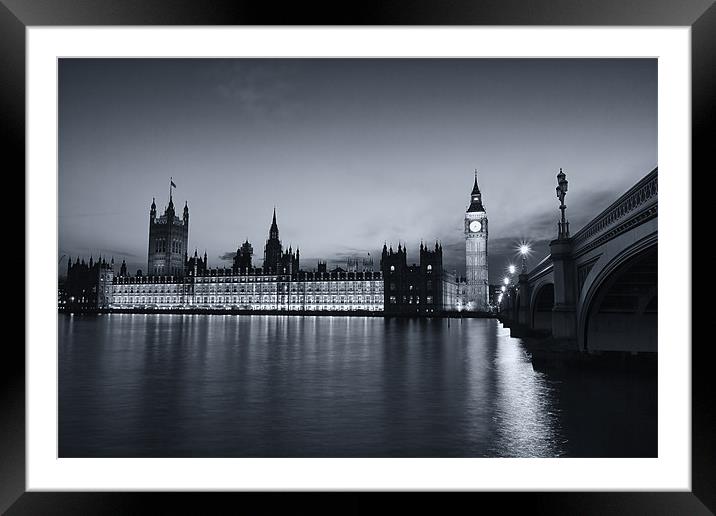 Parliament at Dusk Framed Mounted Print by Matthew Train