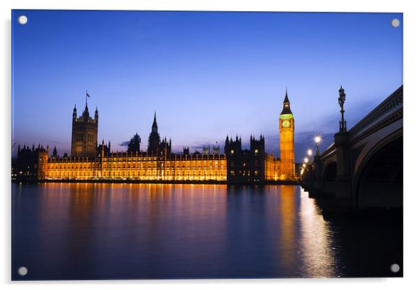 Parliament at Dusk II Acrylic by Matthew Train