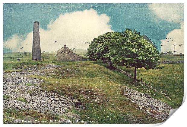 Magpie Mine Derbyshire. Print by Rosanna Zavanaiu