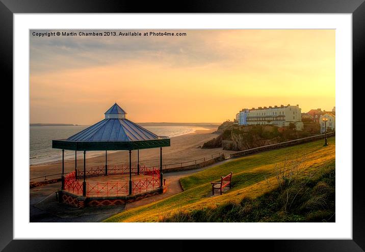 Bandstand and South Beach Tenby Framed Mounted Print by Martin Chambers