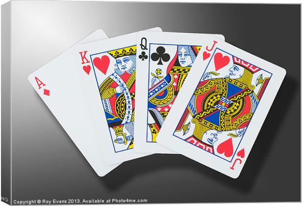 Playing cards Canvas Print by Roy Evans