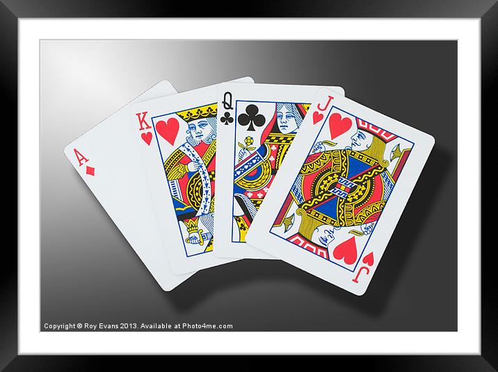 Playing cards Framed Mounted Print by Roy Evans