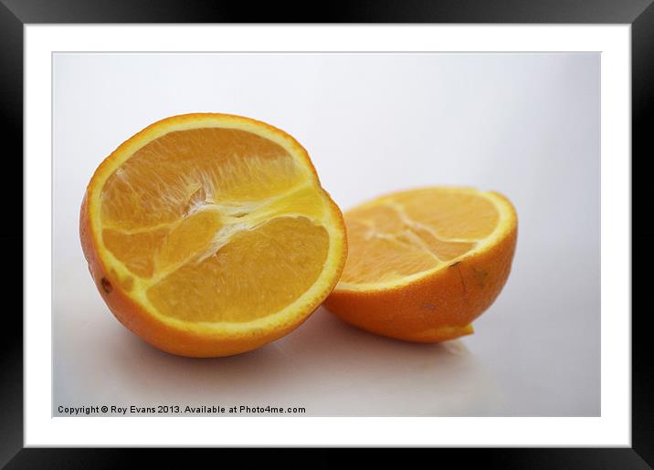 Orange Sliced Framed Mounted Print by Roy Evans