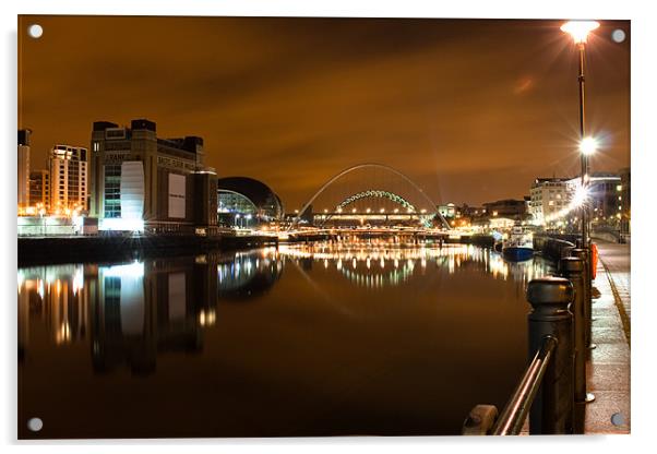 Newcastle Quayside, bridges and Baltic Acrylic by Tom Hibberd