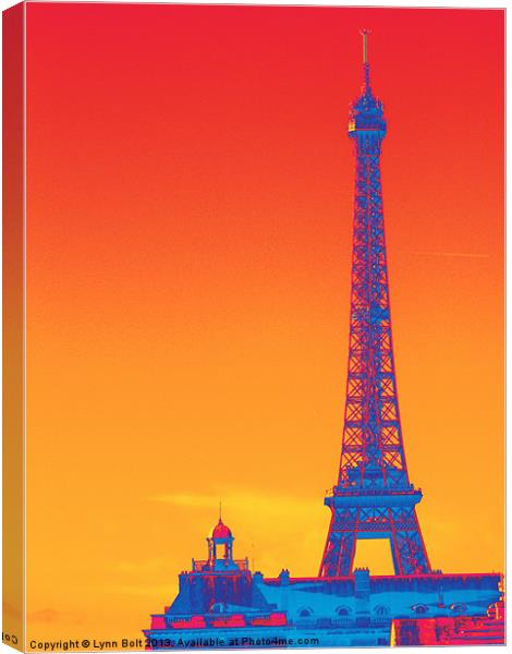 Psychedelic Eiffel Tower Canvas Print by Lynn Bolt