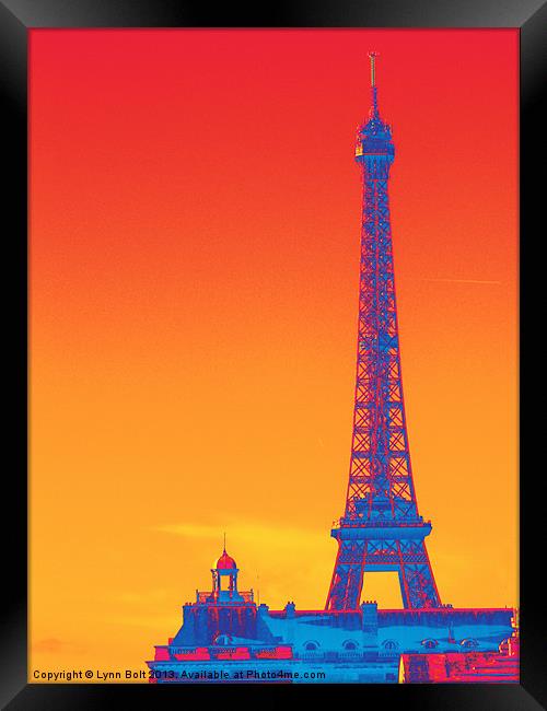 Psychedelic Eiffel Tower Framed Print by Lynn Bolt