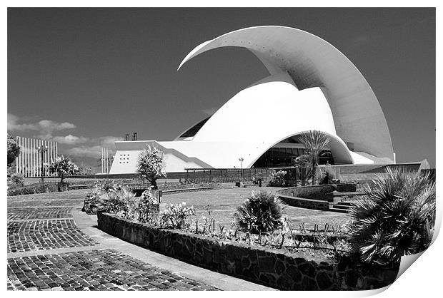 Santa Cruz Civic Auditorium Print by Tenerife Memoriez