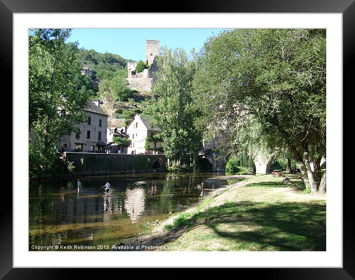 Cooling off in the river Framed Mounted Print by Keith Robinson