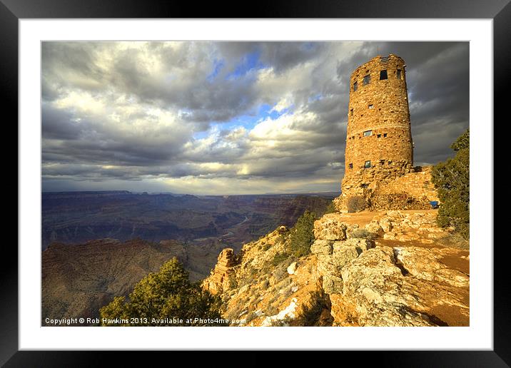Watching over the Canyon Framed Mounted Print by Rob Hawkins