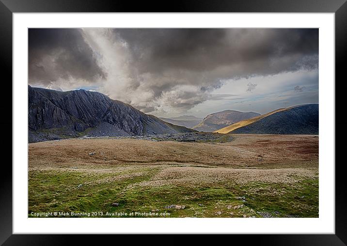 Storm brewing accross Snowdonia Framed Mounted Print by Mark Bunning