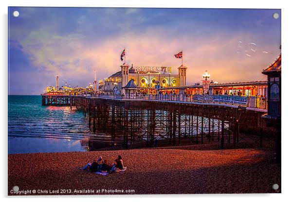 Brighton Pier at Dusk Acrylic by Chris Lord