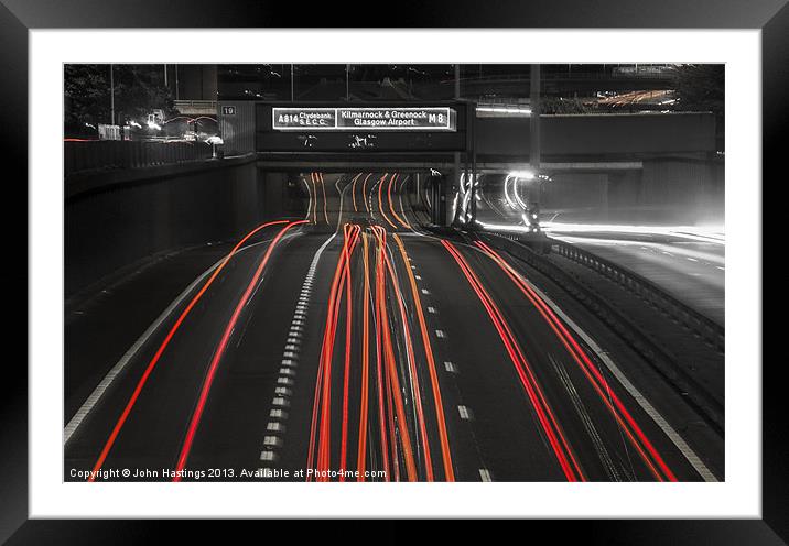 Motorway LightTrails Framed Mounted Print by John Hastings