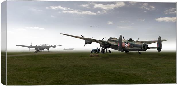Lancasters on dispersal Canvas Print by Gary Eason