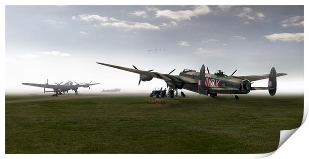 Lancasters on dispersal Print by Gary Eason