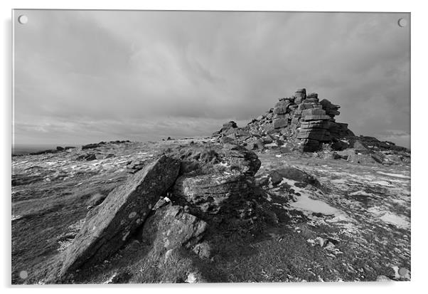 West Mill Tor, Dartmoor Acrylic by Jon Short