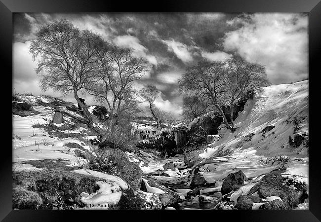 Waterfall Snowfall Framed Print by Fiona Messenger