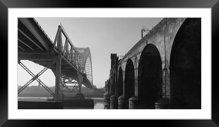Runcorn Jubilee and Railway Bridges Framed Mounted Print by Phillip Orr
