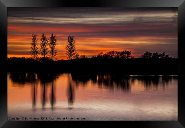 Abberton Reservoir, Sunset Framed Print by barry jones
