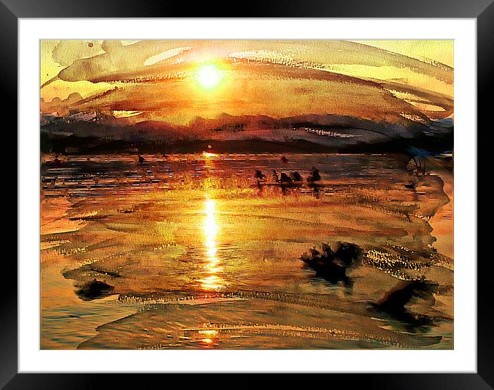 Sunset on Windermere Framed Mounted Print by Amanda Moore