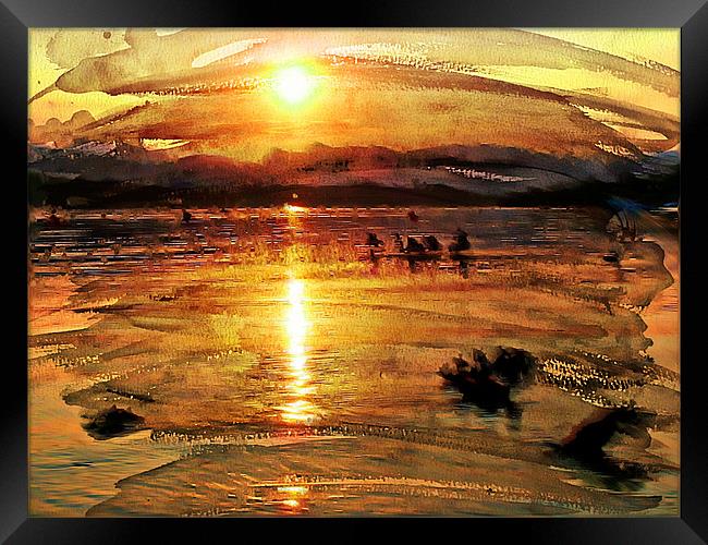 Sunset on Windermere Framed Print by Amanda Moore