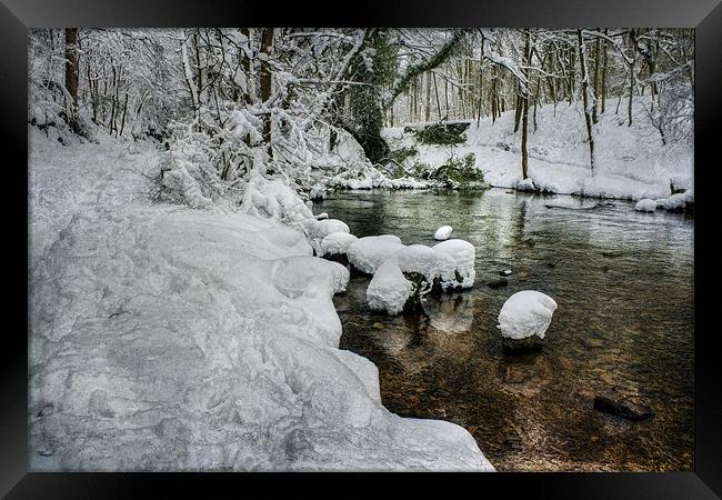 Snow on the River bank Framed Print by Ian Mitchell