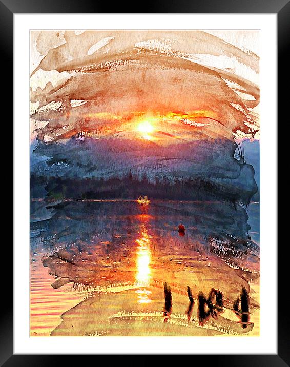 Windermere Sunset Framed Mounted Print by Amanda Moore