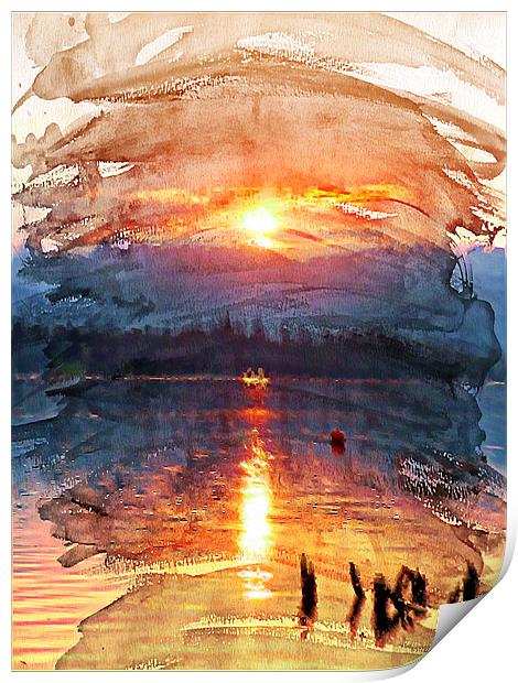 Windermere Sunset Print by Amanda Moore