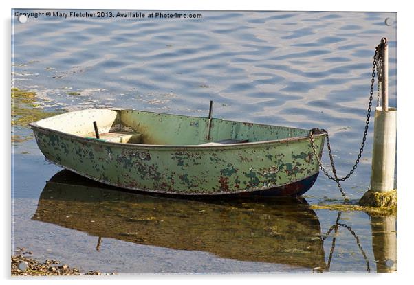 Boat Reflection Acrylic by Mary Fletcher