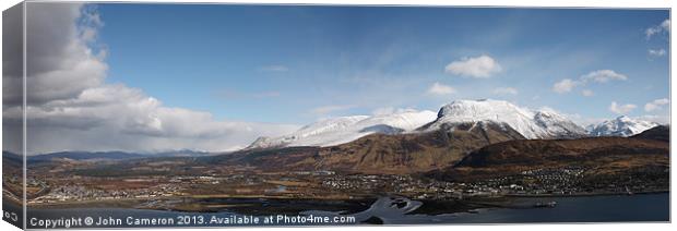 Fort William and Ben Nevis Canvas Print by John Cameron