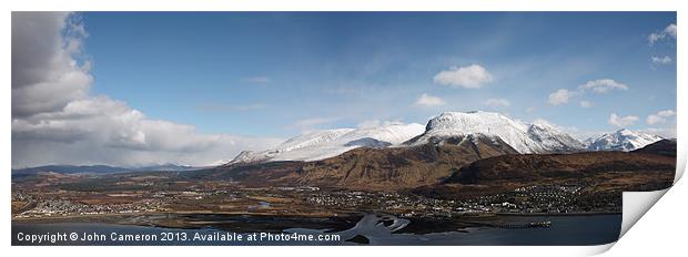 Fort William and Ben Nevis Print by John Cameron