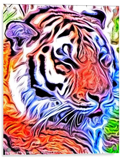 Tiger Van Gogh Acrylic by Roger Butler