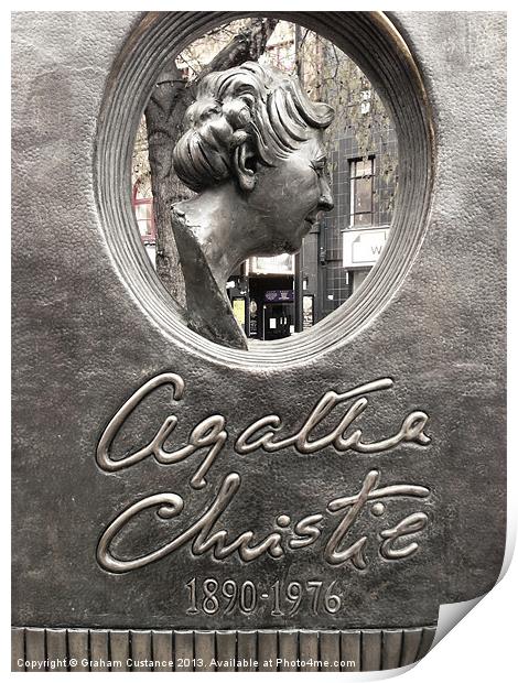 Agatha Christie Monument Print by Graham Custance
